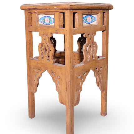 Handicraft Square Table with Patterned Surface