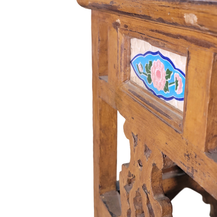Handicraft Square Table with Patterned Surface