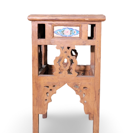 Handicraft Square Table with Patterned Surface