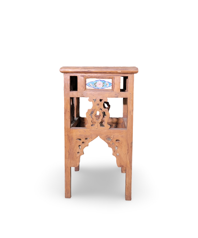 Handicraft Square Table with Patterned Surface