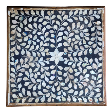 Handicraft Square Table with Patterned Surface