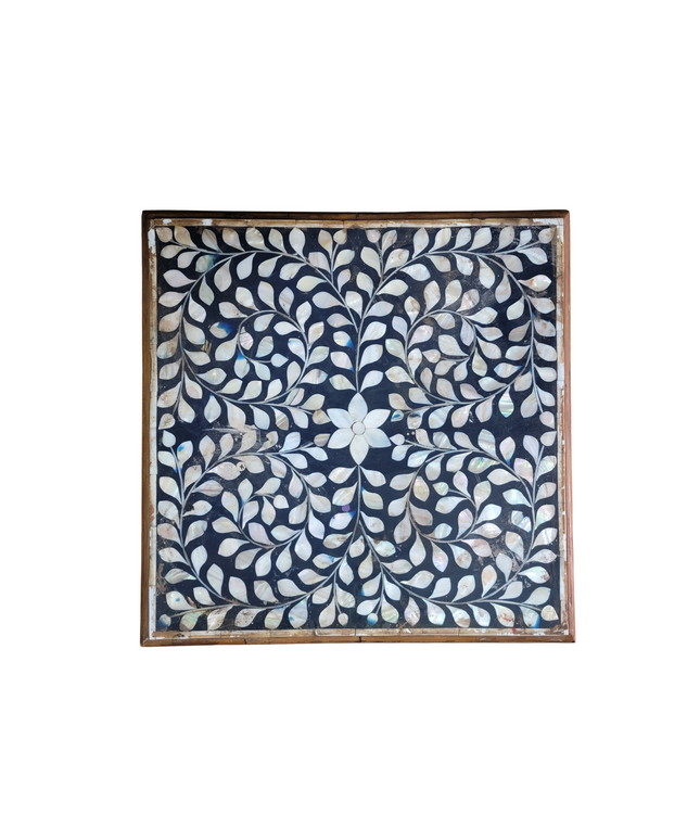 Handicraft Square Table with Patterned Surface