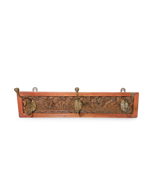Antique Wooden Ceramic Wall Hanging Hook Hanger Original Old Hand Crafted